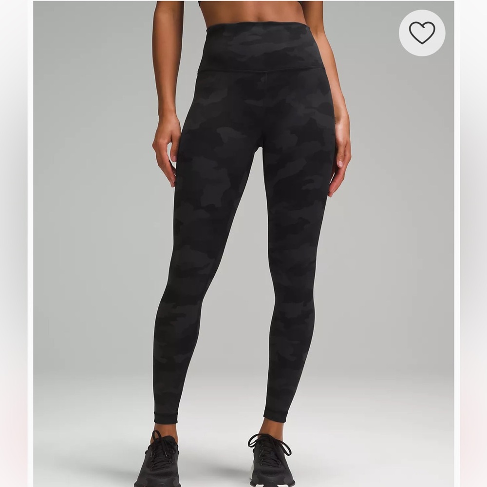 Lululemon black camo Wunder Train tights 28”